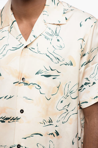 Printed Satin RABBIT Bowling Shirt