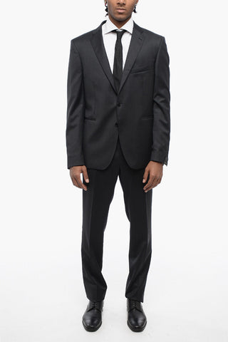 Single-breasted Virgin Wool Suit with Nocth Lapel