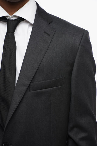 Single-breasted Virgin Wool Suit with Nocth Lapel