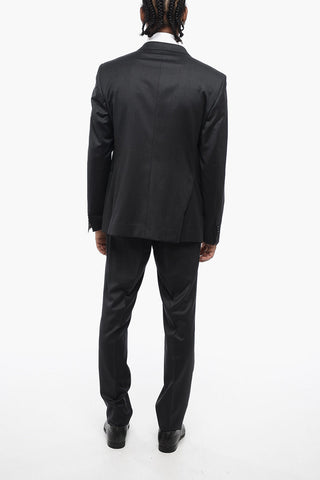 Single-breasted Virgin Wool Suit with Nocth Lapel