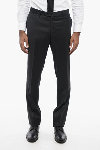 Single-breasted Virgin Wool Suit with Nocth Lapel