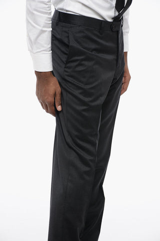 Single-breasted Virgin Wool Suit with Nocth Lapel