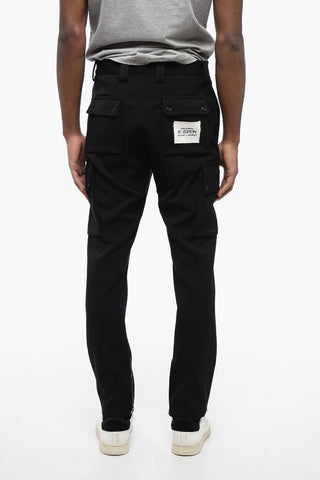 Pantaloni Cargo In Lana Con Patch
