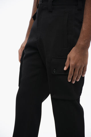 Pantaloni Cargo In Lana Con Patch