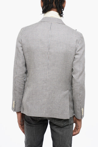 CC COLLECTION Peak Lapel REWARD Houndstooth Motif Blazer