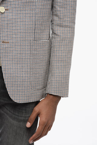 CC COLLECTION Peak Lapel REWARD Houndstooth Motif Blazer