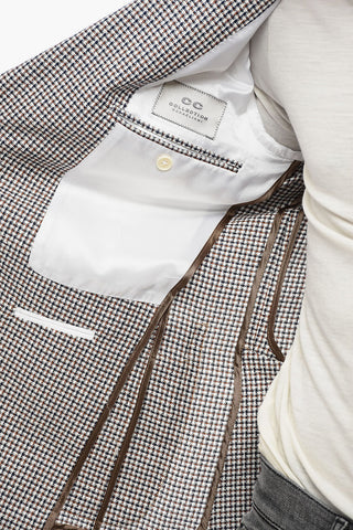 CC COLLECTION Peak Lapel REWARD Houndstooth Motif Blazer
