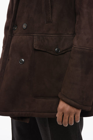 Giubbotto Shearling Doppiopetto con 4 Tasche