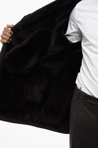 Giubbotto Shearling Doppiopetto con 4 Tasche