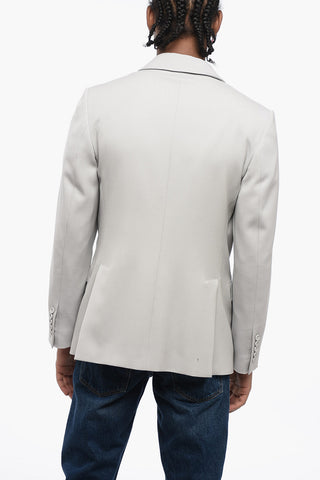 Slim Fit Wool Blazer with Flap Pockets