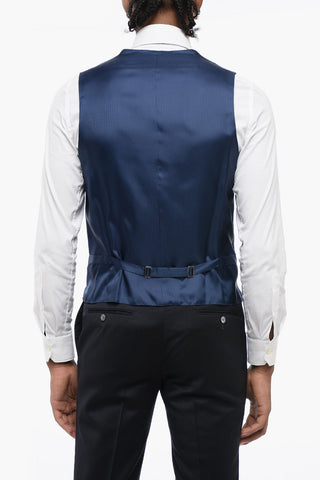 CC COLLECTION Jacquard Fabric Double-Breasted Vest