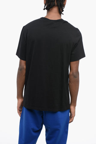 Crew Neck Cotton T-Shirt with Skull Print