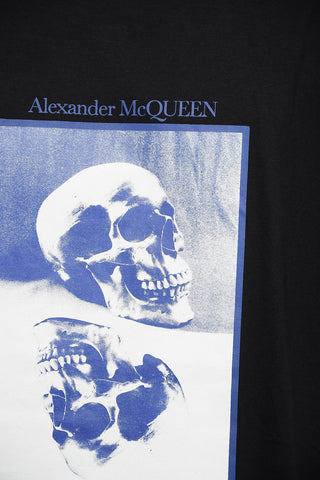 Crew Neck Cotton T-Shirt with Skull Print