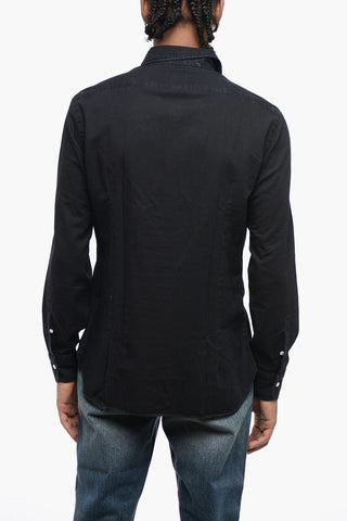 Camicia in Denim Leggero a Tinta Unita