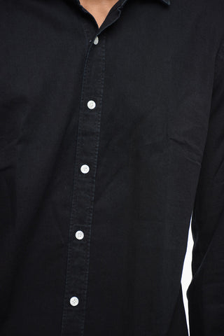 Camicia in Denim Leggero a Tinta Unita