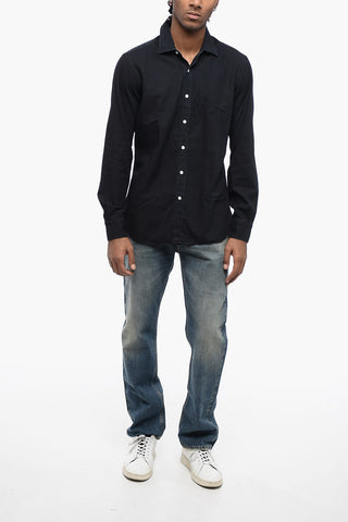 Camicia in Denim Leggero a Tinta Unita