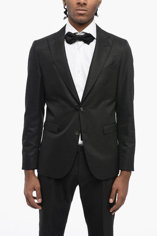 CC COLLECTION Swiss-Dot Side Vents Peak Lapel CERIM.REWARD 2-Button Suit