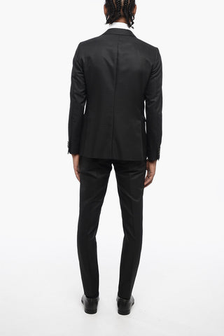 CC COLLECTION Swiss-Dot Side Vents Peak Lapel CERIM.REWARD 2-Button Suit