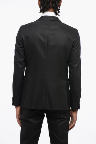 CC COLLECTION Swiss-Dot Side Vents Peak Lapel CERIM.REWARD 2-Button Suit