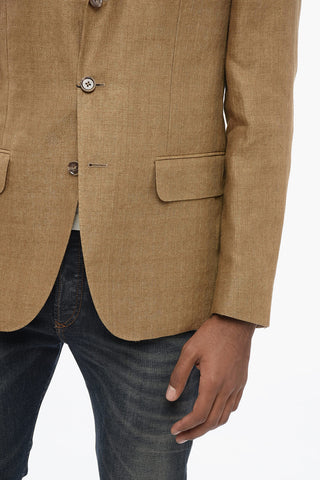CC COLLECTION Blazer Semifoderato in Lino con Tasche ad Aletta