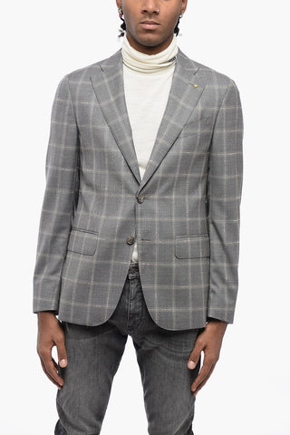 CC COLLECTION Windowpane Check Virgin Wool Blazer