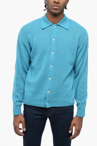 Solid Color Wool and Cashmere Cardigan
