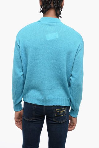 Solid Color Wool and Cashmere Cardigan