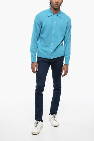 Solid Color Wool and Cashmere Cardigan