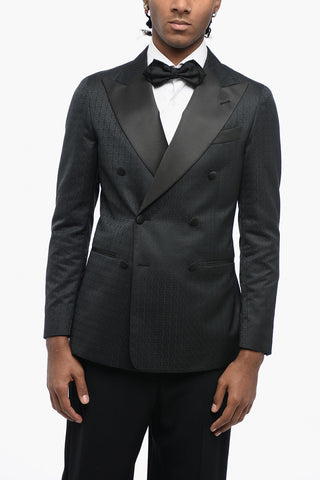 CC COLLECTION Double-breasted CERIM. REWARD Jacquard Virgin Wool Blazer