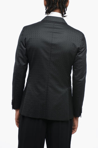 CC COLLECTION Double-breasted CERIM. REWARD Jacquard Virgin Wool Blazer