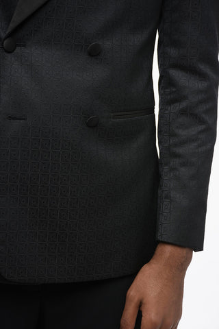 CC COLLECTION Double-breasted CERIM. REWARD Jacquard Virgin Wool Blazer