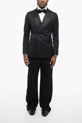 CC COLLECTION Double-breasted CERIM. REWARD Jacquard Virgin Wool Blazer