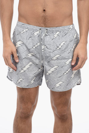 Nylon Boxer RAIN BOLTS Swim Trunks