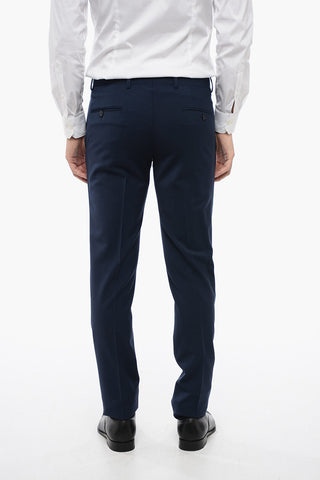 Single-breasted Wool Blend Suit with Nocth Lapel