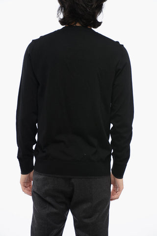 Virgin Wool Crew-neck Sweater with Contrasting Edges