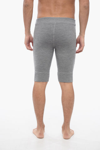Ribbed Wool Blend Long Boxer