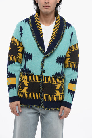 Cardigan In lana Con Ricami Aztechi