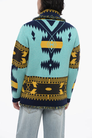Cardigan In lana Con Ricami Aztechi