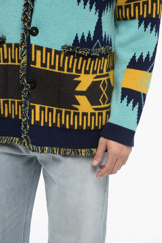 Cardigan In lana Con Ricami Aztechi