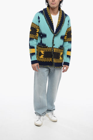 Cardigan In lana Con Ricami Aztechi