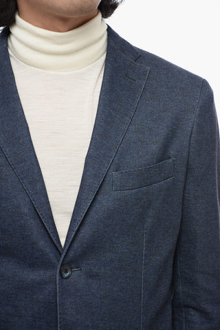CC COLLECTION Cotton Blend Suit with Notch Lapel and Patch Pockets