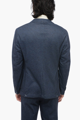 CC COLLECTION Cotton Blend Suit with Notch Lapel and Patch Pockets