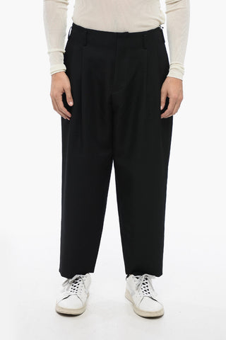 HOMME PLUS Double-pleated Chinos Pants with Belt Loops