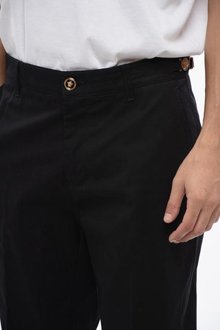 Straight-Fit Chino Pants With Medusa Details