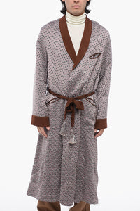 MM1 Long Polka-Dot Cardigan with Belt