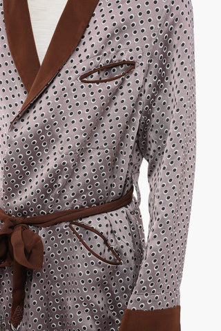 MM1 Cardigan Lungo a Pois con Cintura 