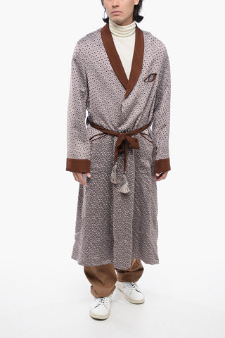 MM1 Cardigan Lungo a Pois con Cintura 