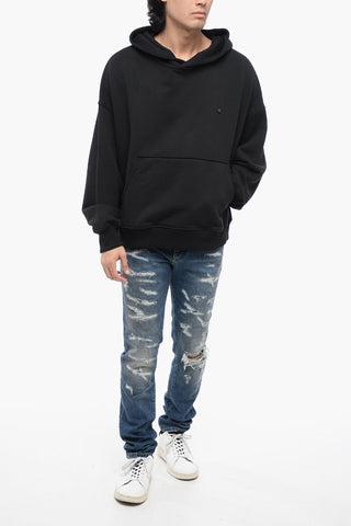 Brushed Cotton UNISEX Hoodie with Contrasting Logo Patch
