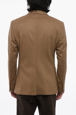 Wool Single Breasted Blazer With Coat Of Arms Embroidery
