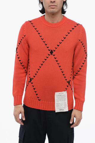 Embroidered Cotton Crewneck Sweater